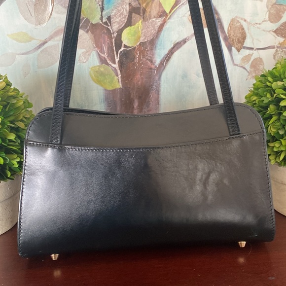 DIVINA FIRENZE TAMARA 🖤BLACK🖤 GENUINE LEATHER SHOULDER BAG 🌟EUC🌟 - Picture 6 of 16